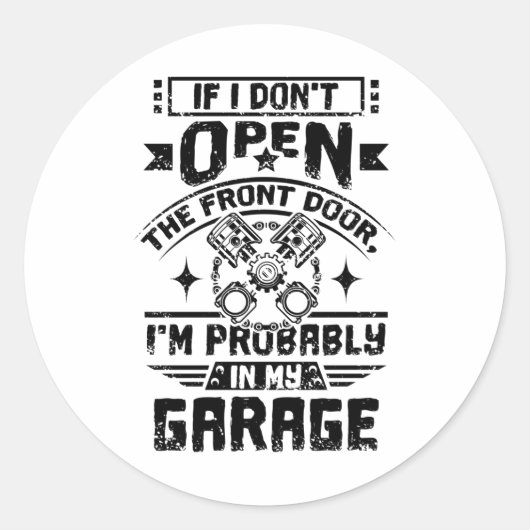 Mechanische kleding ronde sticker (Voorkant)