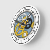 Mechanische klokverlichting Trompe L'oeil Blue Ronde Klok (Hoek)