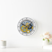 Mechanische klokverlichting Trompe L'oeil Blue Ronde Klok (Huis)