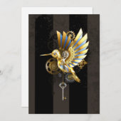 Mechanische kolibrie feestdagenkaart (Voorkant / Achterkant)