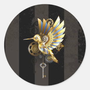 Mechanische kolibrie ronde sticker