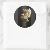 Mechanische kolibrie ronde sticker (Tas)