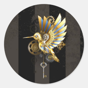 Mechanische kolibrie ronde sticker
