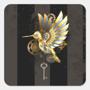 Mechanische kolibrie vierkante sticker