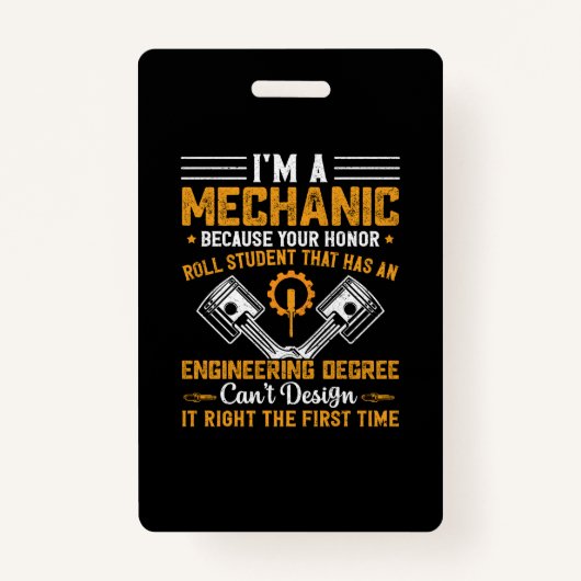 Mechanische kunst | Ik ben een mechanisch Badge (Voorkant)