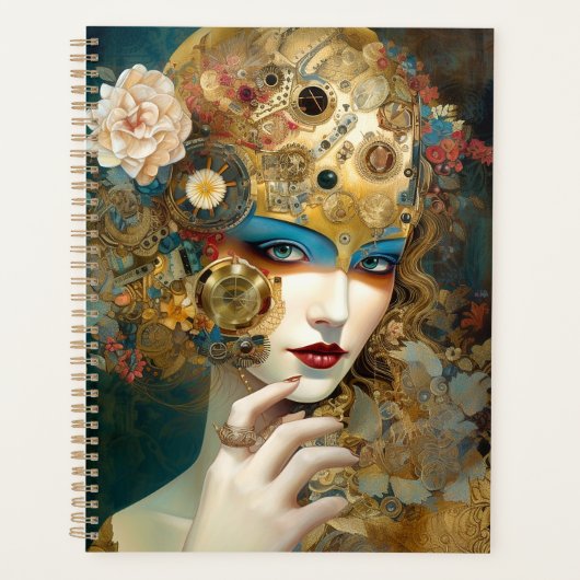 Mechanische Lady Robotic Fantasy Sci-Fi Planner (Voorkant)
