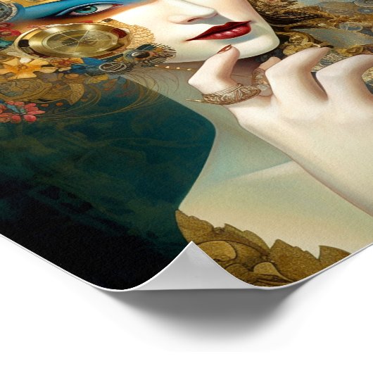 Mechanische Lady Robotic Fantasy Sci-Fi Poster (Hoek)