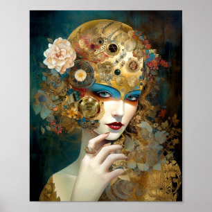 Mechanische Lady Robotic Fantasy Sci-Fi Poster