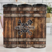 Mechanische Logo houten vat rustiek Thermosbeker