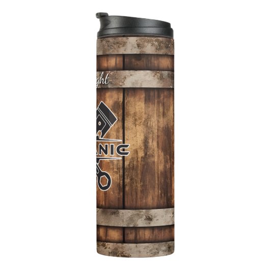 Mechanische Logo houten vat rustiek Thermosbeker (Geroteerd rechts)