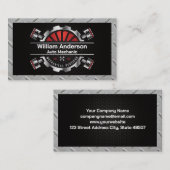 Mechanische Logo | Metaalzuilen Visitekaartje (Voorkant / Achterkant)