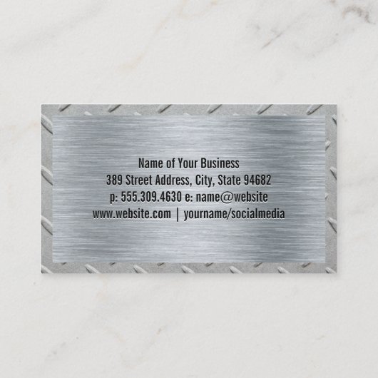 Mechanische Logo | Moersleutel en gier Visitekaartje (Achterkant)