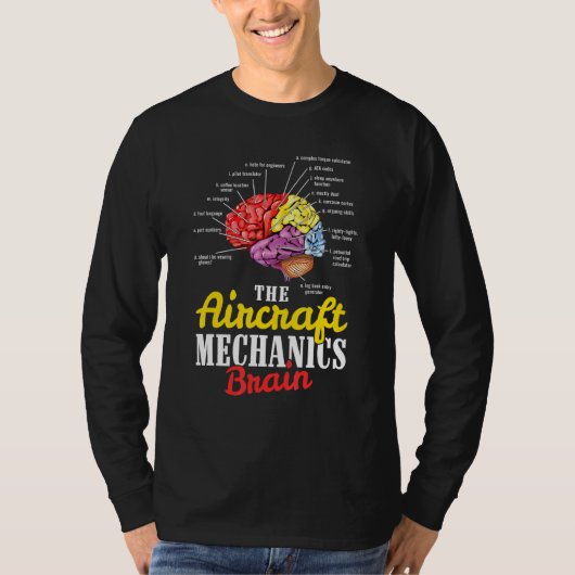 Mechanische luchtvaart van het vliegtuig t-shirt (Voorkant)