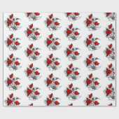 Mechanische Maan met Rode Rozen Cadeaupapier (Vlak)