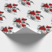 Mechanische Maan met Rode Rozen Cadeaupapier (Hoek)