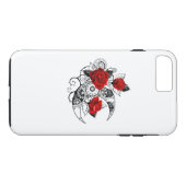 Mechanische Maan met Rode Rozen Case-Mate iPhone Case (Achterkant (Horizontaal))