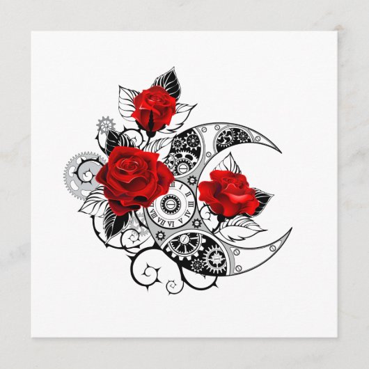 Mechanische Maan met Rode Rozen Menu (Voorkant)