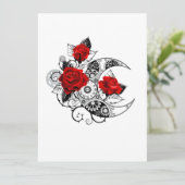 Mechanische maansikkel met rode rozen kaart (Staand voorkant)