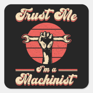 Mechanische Machinist CNC Machinist Machine Gift I Vierkante Sticker