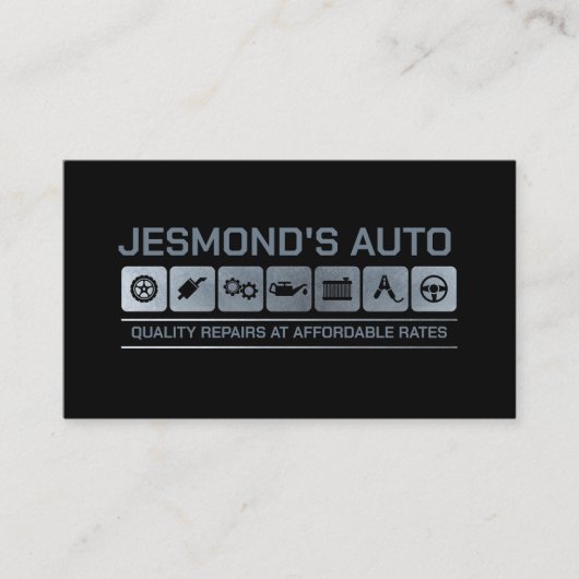 Mechanische metalen pictogrammen voor automatische visitekaartje (Voorkant)