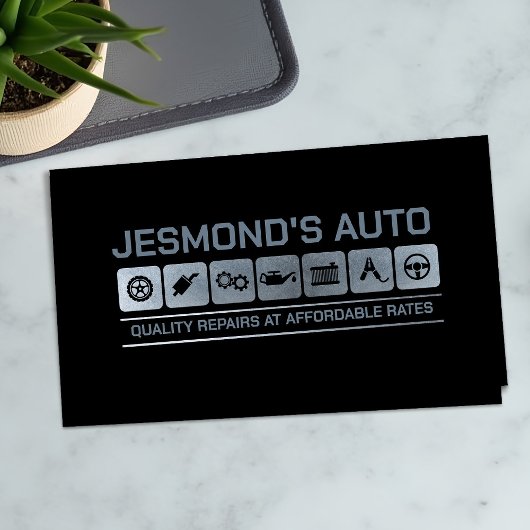 Mechanische metalen pictogrammen voor automatische visitekaartje