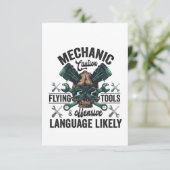 Mechanische middelen voor het vliegen en offensiev bedankkaart (Staand voorkant)