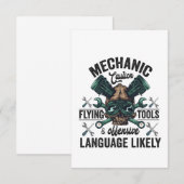 Mechanische middelen voor het vliegen en offensiev bedankkaart (Voorkant / Achterkant)