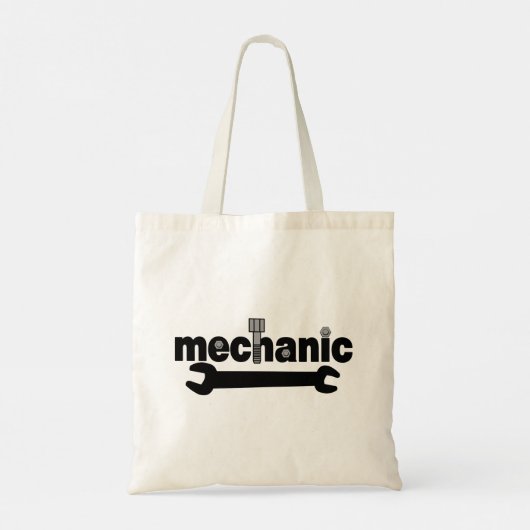 Mechanische moeren en bouten Tekst Tote Bag (Achterkant)