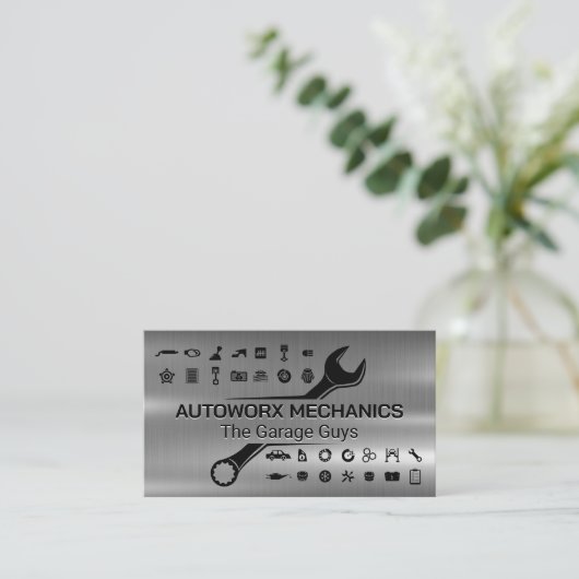 Mechanische moersleutel | Autodiensten | Metallisc Visitekaartje (Staand voorkant)