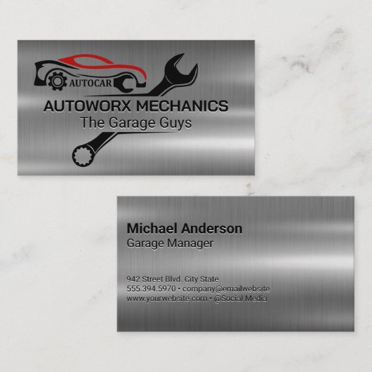 mechanische moersleutel | Automatische services |  Visitekaartje (Voorkant / Achterkant)