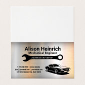 Mechanische moersleutel | Spierwagen | Metallisch Visitekaartje (Buitenkant ongevouwen)