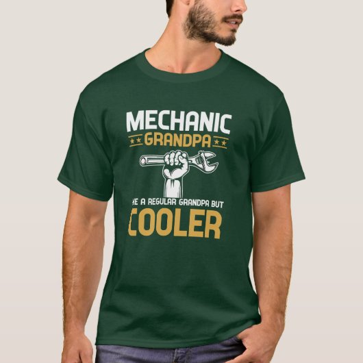 Mechanische opa koeler met moersleutel gereedschap t-shirt (Voorkant)
