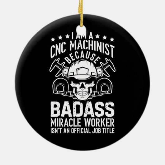 Mechanische operator Engineer ik ben cnc machinist Keramisch Ornament (Achterkant)