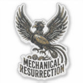 Mechanische Opstanding Biker Phoenix Motor Sticker (Voorkant)