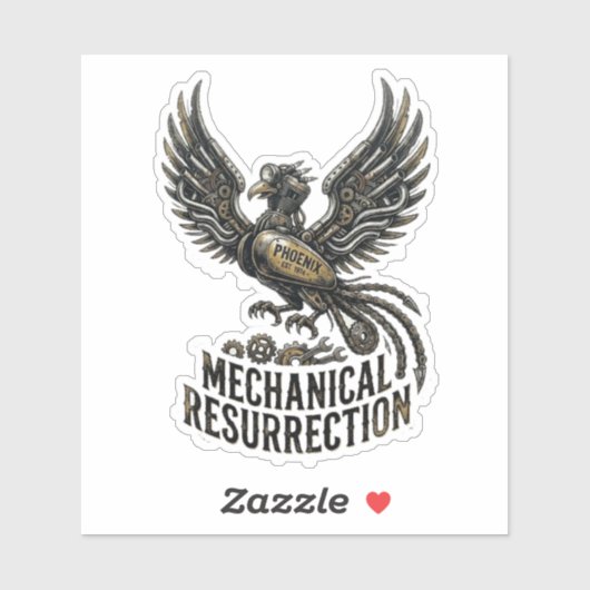 Mechanische Opstanding Biker Phoenix Motor Sticker (Vel)