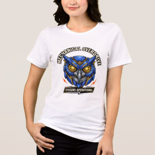 Mechanische Overdrive Cyberpunk Uil T-Shirt