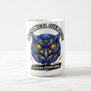 Mechanische Overdrive Cyberpunk Uil T-Shirt Koffiemok