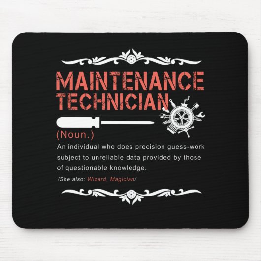 Mechanische overs |Definitie van onderhoudstechnic Muismat (Voorkant)