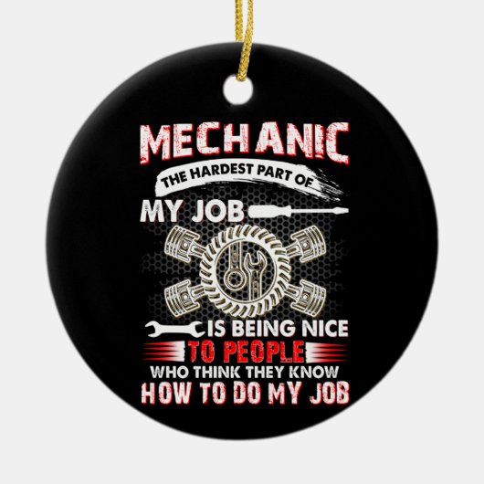 Mechanische overs | Mechanische de moeilijkste Keramisch Ornament (Voorkant)