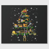 Mechanische overs | Mechanische kerstboom Cadeaupapier (Vlak)