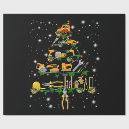 Mechanische overs | Mechanische kerstboom Cadeaupapier (Vlak)