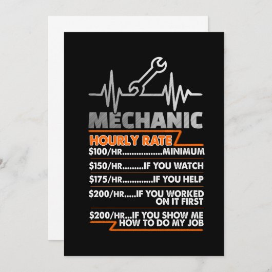 Mechanische overs | Mechanische uurtarief Aankondiging (Voorkant / Achterkant)