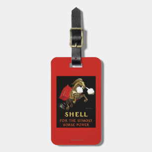Mechanische paarden met Shell Oil Bagagelabel