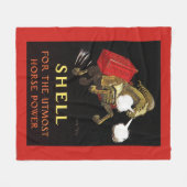 Mechanische paarden met Shell Oil Fleece Deken (Voorkant (Horizontaal))