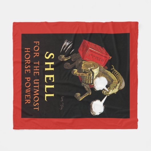 Mechanische paarden met Shell Oil Fleece Deken (Voorkant (Horizontaal))
