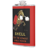 Mechanische paarden met Shell Oil Heupfles (Links)