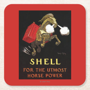 Mechanische paarden met Shell Oil Kartonnen Onderzetters