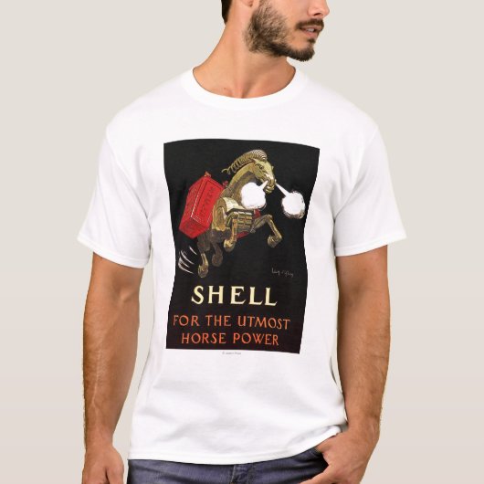 Mechanische paarden met Shell Oil T-shirt (Voorkant)