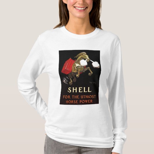 Mechanische paarden met Shell Oil T-shirt (Voorkant)