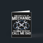 Mechanische papa Mechanics Fathers Day Dads Birthd Kaart<br><div class="desc">Mechanische pap Mechanics Fathers Day Dads Birthday Gift</div>